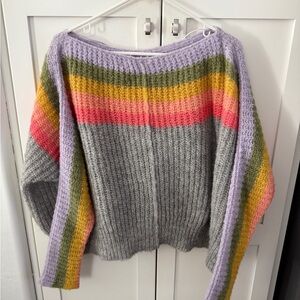 Free People Multicolor Striped Knit Sweater ✨